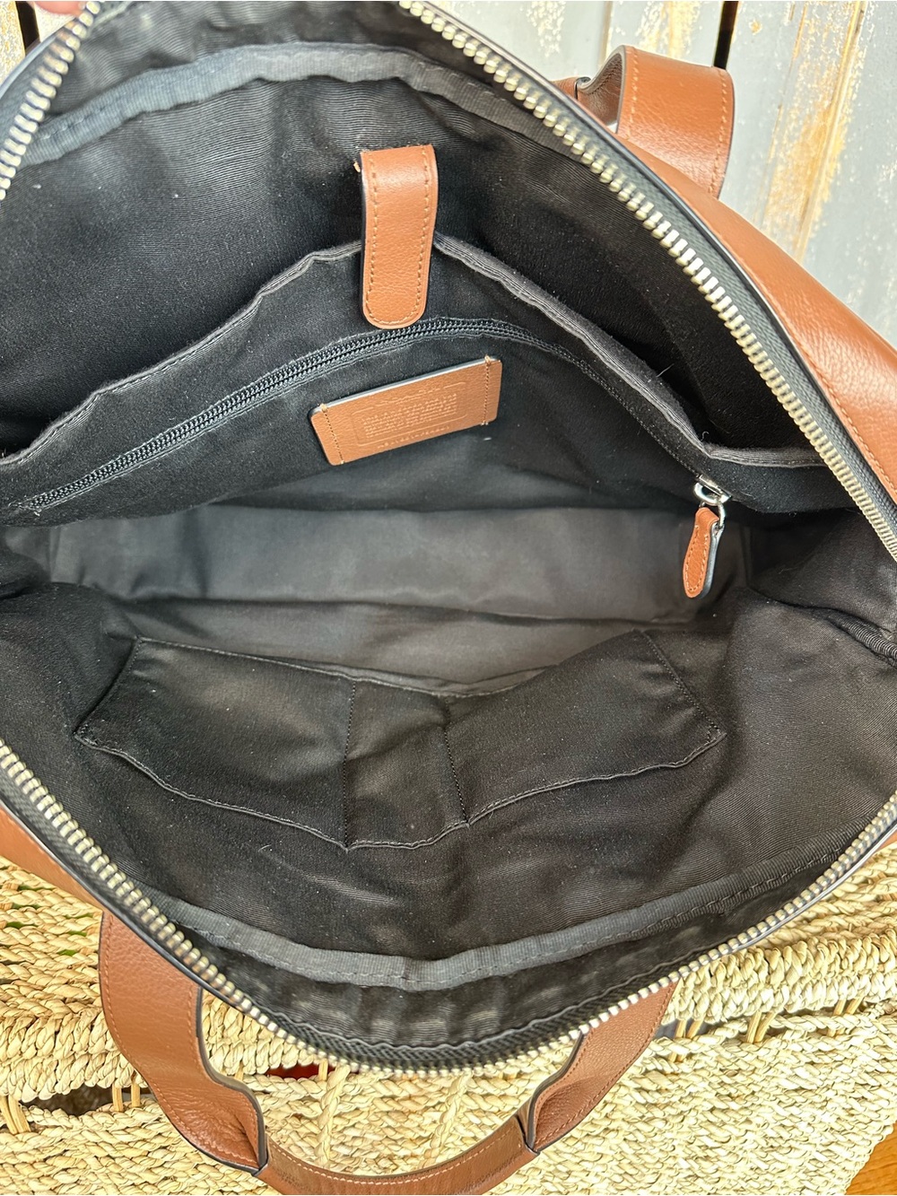 Coach Hamilton Smooth Leather Business Bag Dark Saddle - Picture 10 of 16